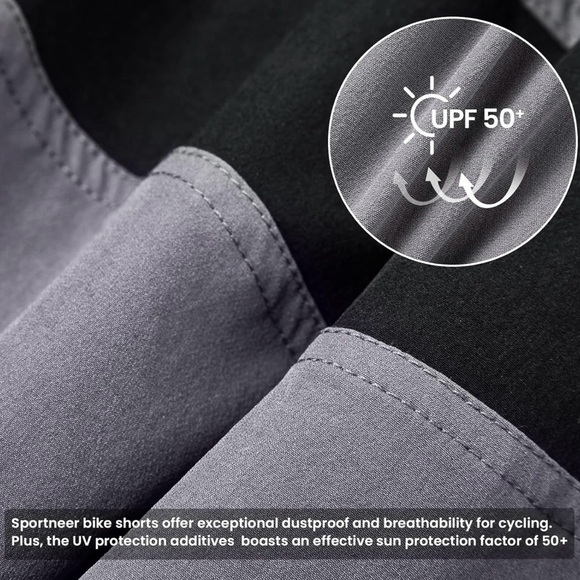 Sportneer Bike Shorts 3D Padded lightweight riding shorts XL UPF50+ - Picture 2 of 12